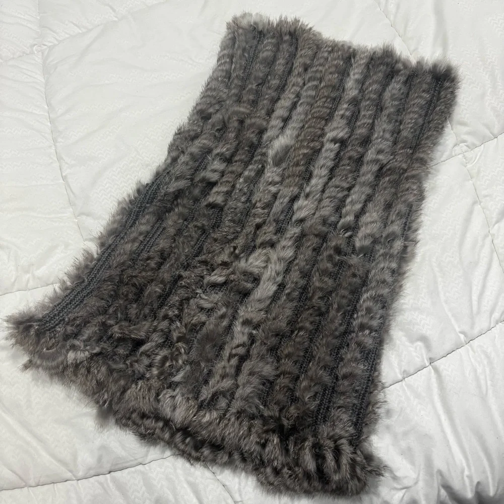 Real Rabbit Fur Scarf - Picture 5 of 8